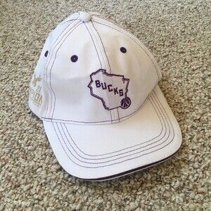 Milwaukee Bucks Baseball Hat Cap Fear the Deer Wisconsin Basketball WI White 24